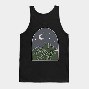 Olive Mountains At Night / Adventure Moon Stars Outdoors Tank Top